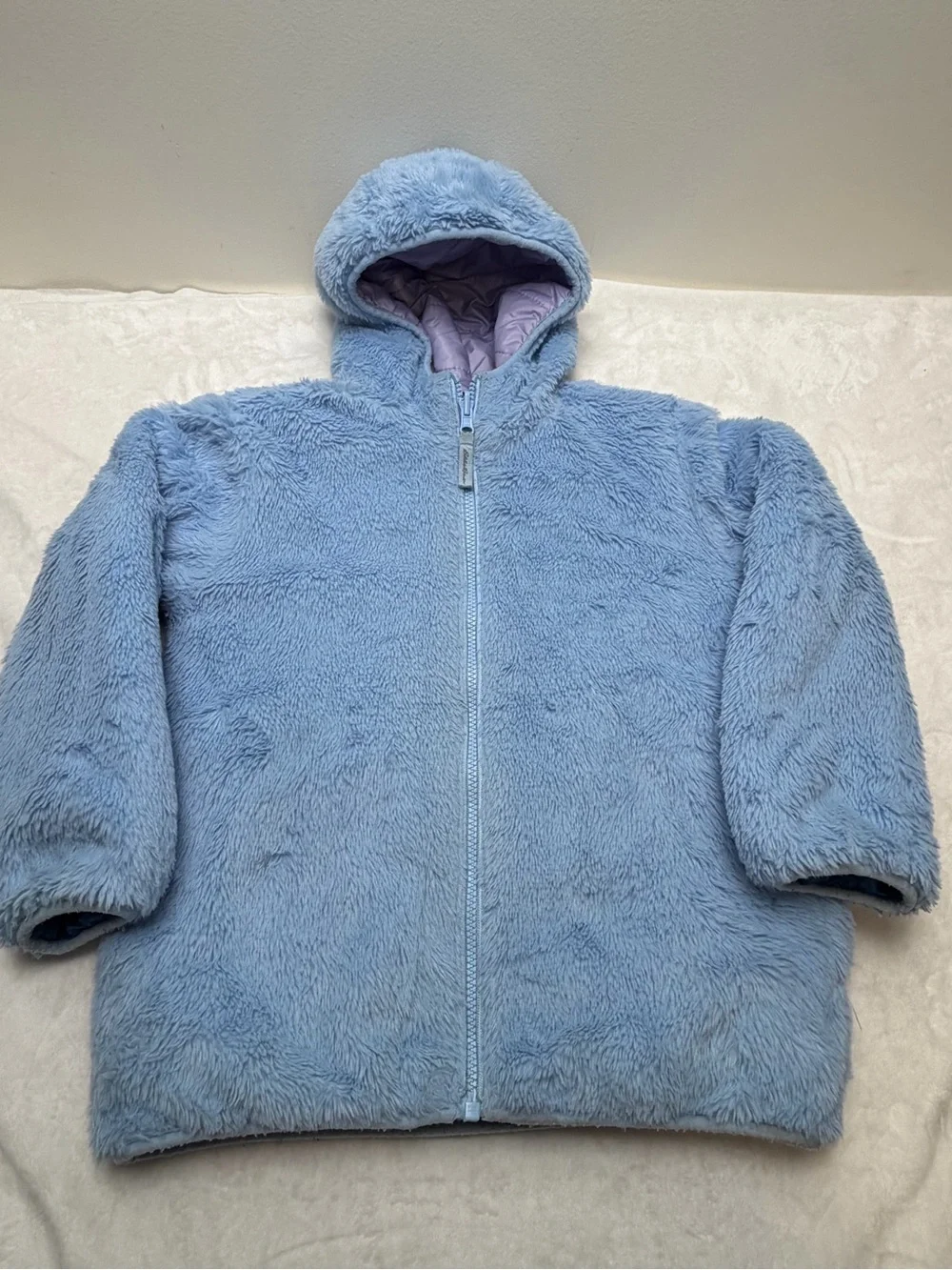 Eddie Bauer Girls' Deer Harbor Reversible (Puffer/Fleece) Hooded Jacket S (7/8)